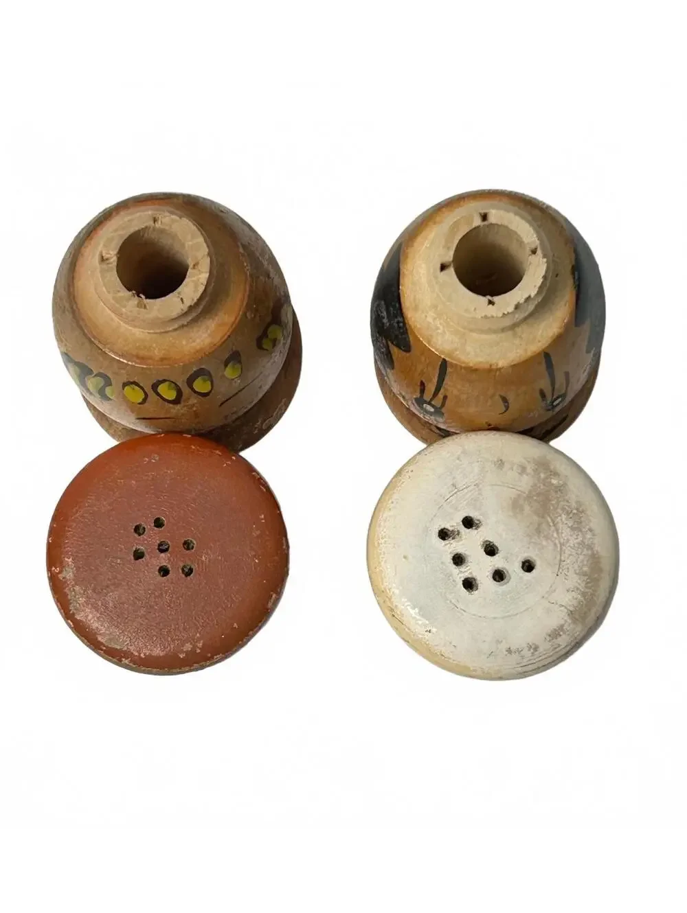 Vintage Hand-Painted Wooden Chef Salt and Pepper Shakers